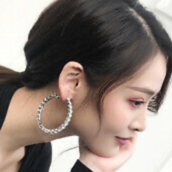 NWT 925 Silver hoop earrings - Picture 2 of 7